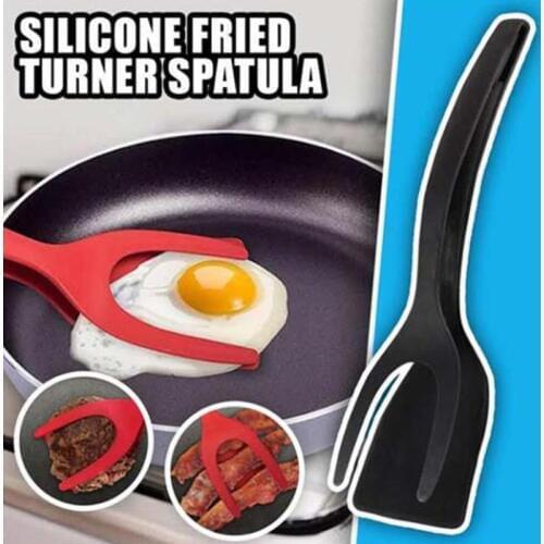 2 In 1 Grip And Flip Tongs Egg Spatula Tongs Omelette Toast With Spatula Multifunctional Spatula Spoon Kitchen Accessories