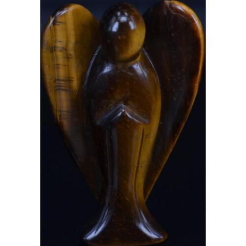 3 Inch Natural Yellow Tiger Eye Crystal Gemstone Carving Angel Statue Lucky Crafts Stone Figurine Chakra Healing Reiki Stone