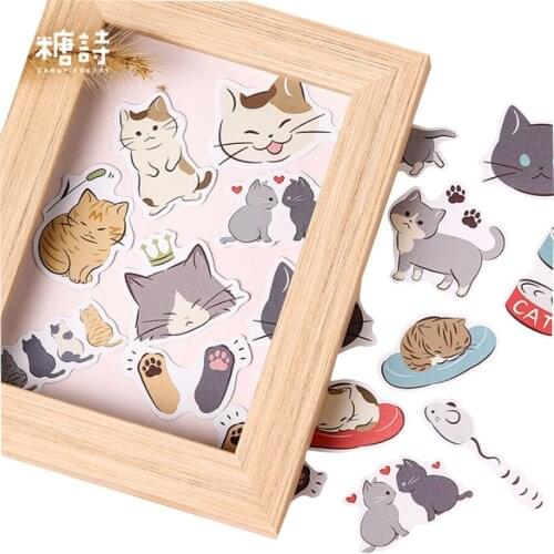 45pcs Kawaii cat Animals Sticker Decoration Diy Scrapbooking Stickers Diary Label Stationery