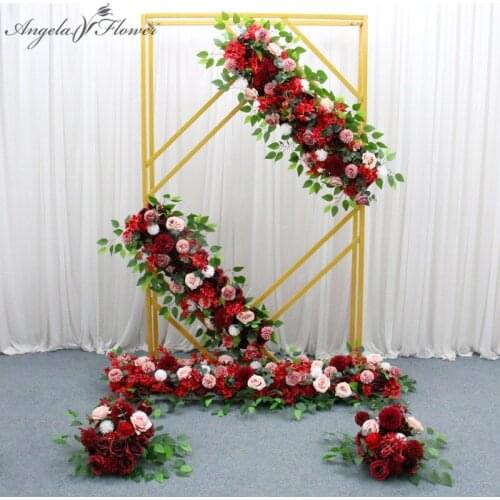 New Wedding Arch Props Wrought Iron Geometric Square Frame Guide Wedding Stage Screen Stand Decor Creative Backdrop Flower Shelf
