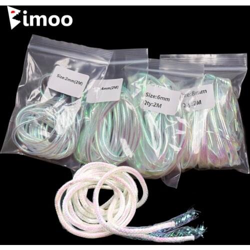 Bimoo 2m 3mm 4mm 5mm Pearl Color E-z Minnow Fly Body Maylor Tube for Fly Tying Bait Fish Fly Tying Material