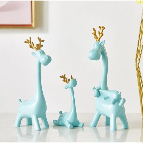 Ornament decor for home figurin style decoration Animal figurines office accessories interior design giraffe statue bookshelf