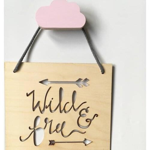 Wood Cartoon Cloud Modern Coat Hook for Baby Kids Bedroom Decor Wall Mounted Decorative Hat Hanger Towel Rack Organizer Supplies