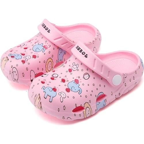 2020 3D Printed Childrens Hole Shoes Summer Boy Giraffe Slippers Children Beach Shoes Garden Shoes 23-34