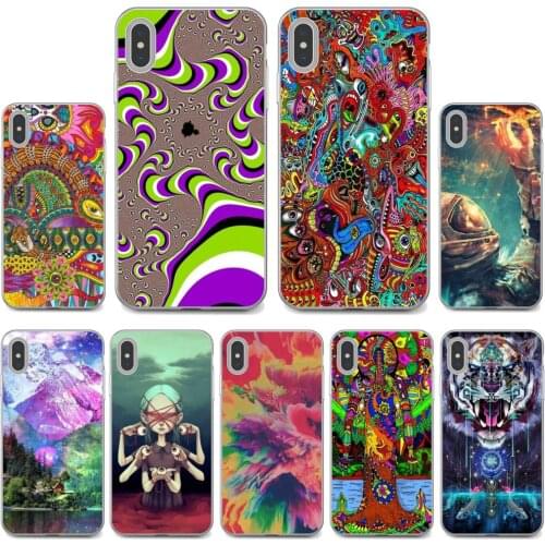 For Huawei Nova 2 2i 3 3i Y3 Y5 Y6 Y7 Y9 Prime 2015 2016 2017 2018 2019 drawing-surreal-colorful-psychedelic Silicone Skin Cover