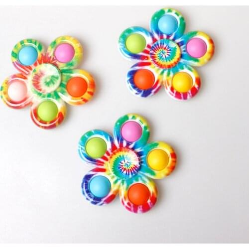 Push Bubble Dimple Simple Spinner Fidget Toys Rainbow Camouflage Sensory Hand Spinner Stress Relief Toys For Children Adult Gift