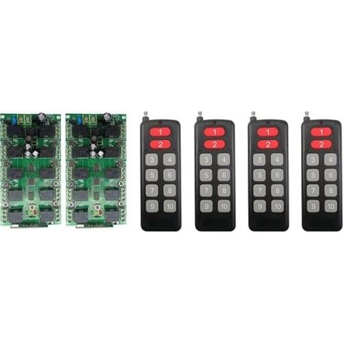 Individual learning code DC12V 10A 10CH Wireless Remote Control Switch System Receiver +Transmitters Garage Door/ shutters /lamp