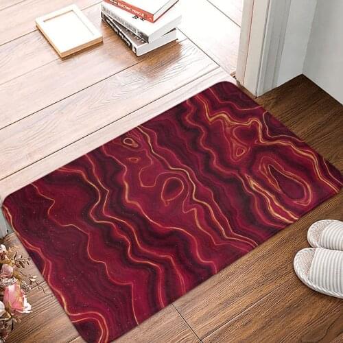 Red Agate Texture 01 Doormat Carpet Mat Rug Polyester Non-Slip Floor Decor Bath Bathroom Kitchen Living Room 40x60