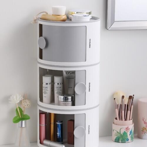 Creative Bathroom Organizer Wall Mounted Plastic Stacking Shelves Large Capacity Makeup Cosmetic Storage Waterproof Toilet Rack