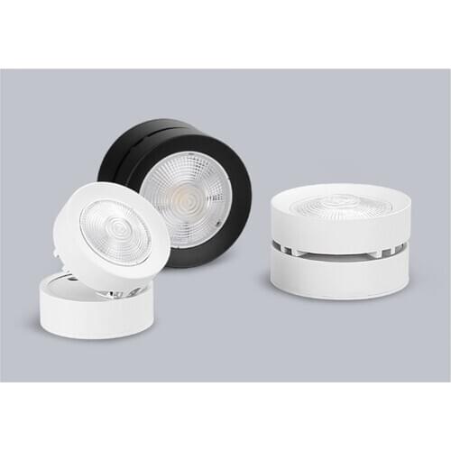 Round 90° Folding Recessed COB LED Downlights 5W/7W/12W15W18WLED Ceiling Spot lights Background Painting Lamps Indoor Lighting