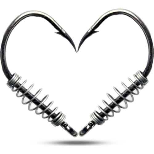 10Pcs/Lot Spring Swivel Explosion Hook Fishinghook Jig Barbed Hook Single Circle Fishing Hooks Carp Fly Fishing Accessories Tool