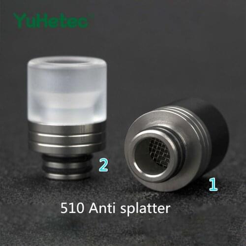 1PCS FATUBE 510 Anti splatter drip With Double O Ring acrylic POM SS 510 heat insulation cigarette holder with filter screen