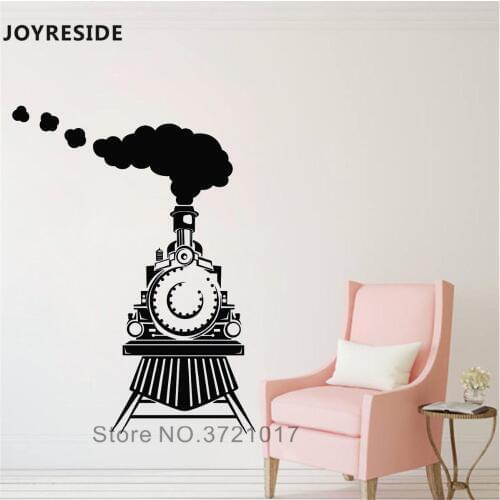 JOYRESIDE Moving Train Wall Decal Train Pattern Wall Sticker Vinyl Decor Home Kids Baby Bedroom Decor Interior Design Mural A930