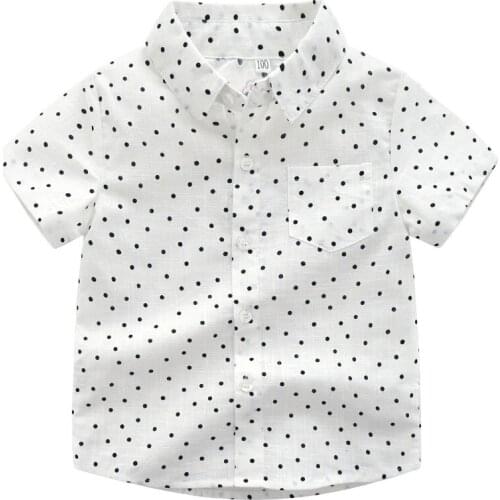 New Childrens Clothing Blouses and Shirts For Baby Girl Fashion Dot Print Short Sleeve Cotton Toddler Girls Shirts Summer Tops