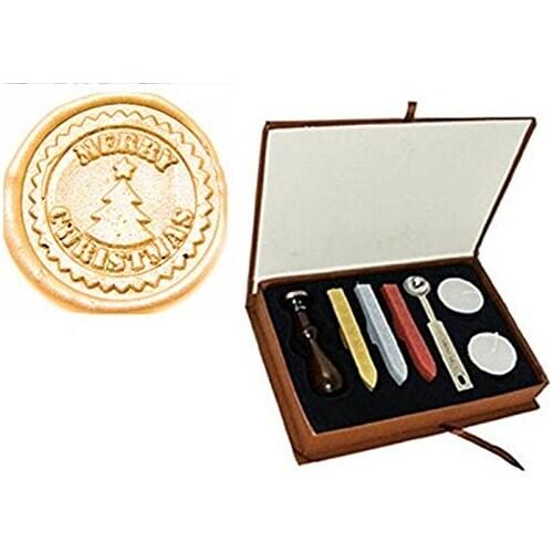 MDLG New Vintage Merry Christmas Tree Star Custom Made Picture Personalized Letter Picture Logo Retro Invitation Wax Seal Stamp