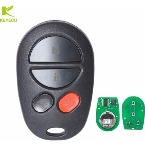 KEYECU New 4Button Remote Car Key Fob with Liftgate Control for Toyota Sienna 2004-2013 FCC ID: GQ43VT20T