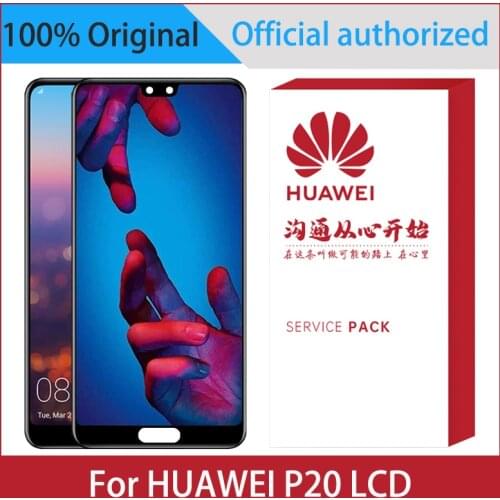 100% Original 5.8" LCD For Huawei P20 LCD EML-L09 EML-L22 EML-L29 Display Touch Screen Digitizer Assembly Replace With Frame