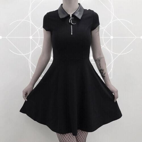 Dark Gothic Dress Shirt Collar Retro Mori Skirt, Dresses for Women Party, Dropshipping, Korean Fashion Clothing