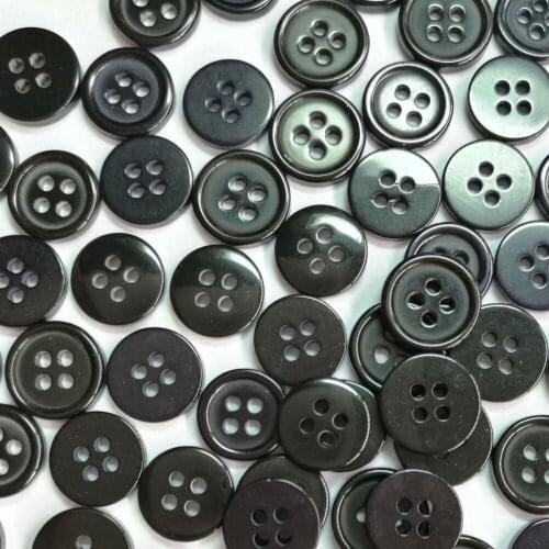 100Pcs 4 Holes Resin Sewing Button Scrapbooking Round Black 10mm Resin Mini Tiny Buttons Craft