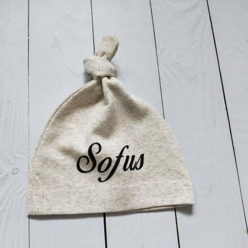 Custom Baby Hat Newborn Beanie Hat Personalize Print Name Baby Birthday Hat New Baby Boy Girl Photo Background Props Supplies