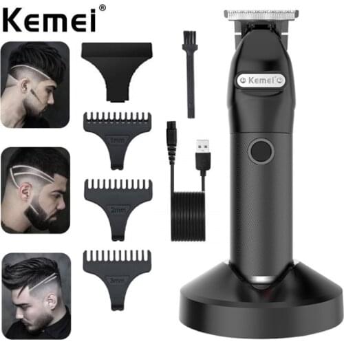 Kemei New Professional Electric Hair Clipper for Men Rechargeable Salon Barber Hair Trimmer Beard Mower Shaving Cutting Machine