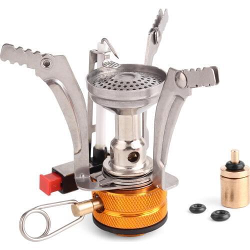 Super Lightweight 3000W Outdoor Cooking Oven Burner Folding Camping Gas Stove Stove with Flat Canister Adapter Refill Adapter