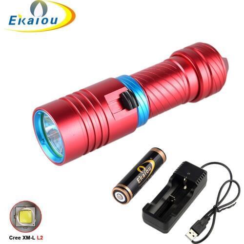 1500 Lumen XM-L2 LED Diving Flashlight Underwater Submarine Light Lamp Waterproof Torch