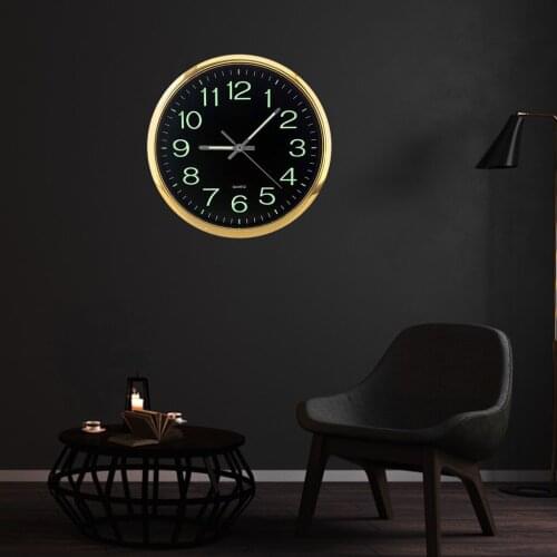 Luminous Wall Clock, Silent Non-Ticking Quartz Battery Operated Wall Clocks Easy to Read for Office Home 12