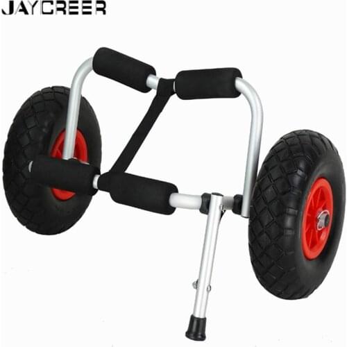 JayCreer Universal Canoe, Kayak & Stand Up Paddle SUP Cart Carrier Trolley With Inflatable Tires