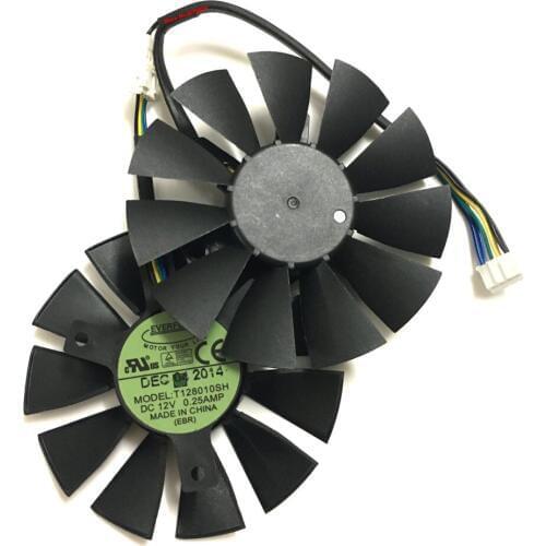 2pcs/lot STRIX R9 370 RX460 graphics card fan VGA cooler fans for ASUS GTX760 GTX1050Ti EX-GTX 1050Ti-4G Video card cooling