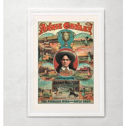 ANNIE OAKLEY - Girl Power, Vintage Western Poster, Little Sure Shot, 1901
