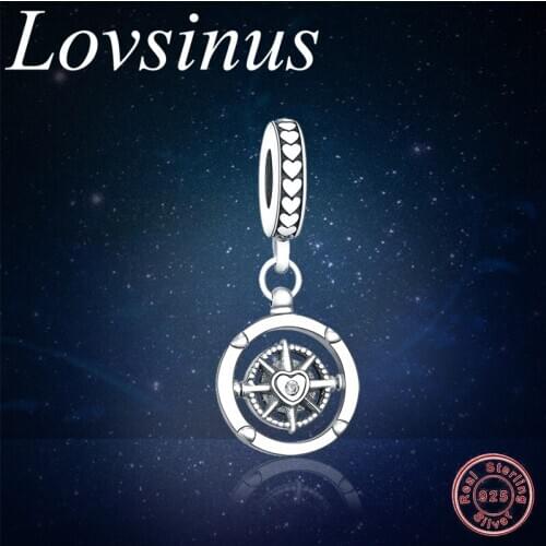 Fits Original European Charms Bracelet Jewelry 100% 925 Sterling Silver Club 2020 Compass Dangle For Women Silver Jewelry Making