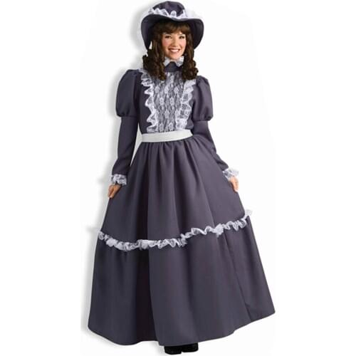 Halloween Party Susan B Anthony Prairie Lady Cosplay Costume Historical Themed Colonial Village Rural Farm Ladies House Dress