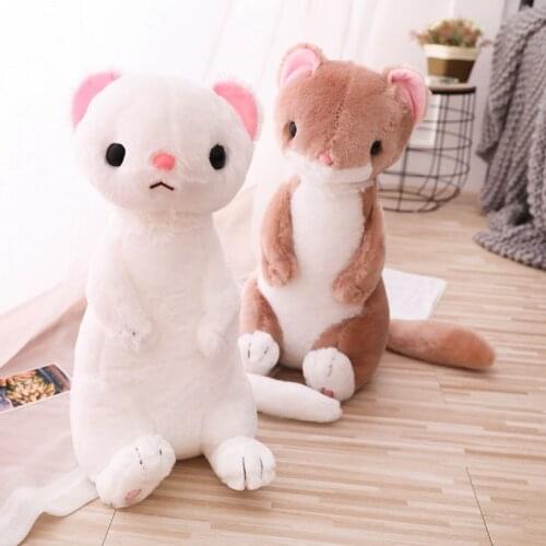 1pc 50cm Sweet Ferret Plush Toy Soft Stuffed Cartoon Animal Ferret Dolls Bedroom Home Decoration Toys Kids Girls Christmas Gifts