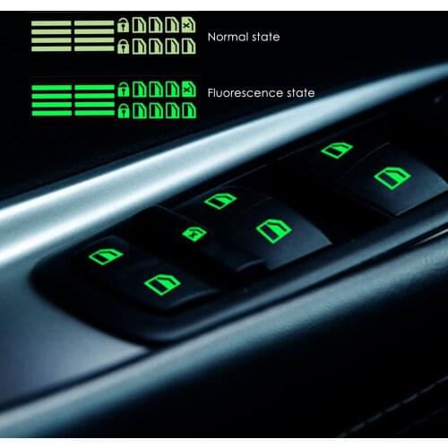 1 Pcs PVC Car Window Switch Luminous Sticker Window Sticker Lifter Modified Decals Universal Car Styling