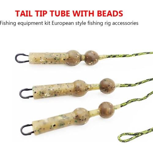 10/30/50 Sets Tapered Tail Heli Buffers Outdoor Fishing with Beads Compression Resistance for Carp Chod Helicopter Rig