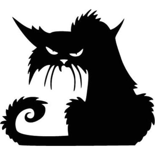 14.6*12.9CM Halloween Terror Cat Window Stickers Funny Creative Cartoon Car Sticker Black/Silver C4-0644