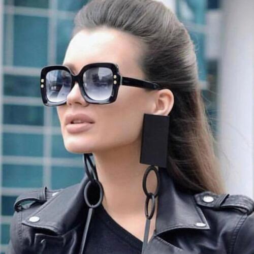 2018 Luxury Italy Oversized Square Sunglasses Women Retro Brand Designer Sun Glasses For Female Ladies Black Eyewear 1175R