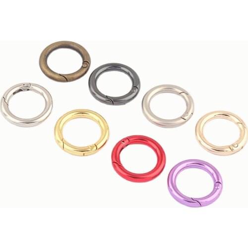 25MM Gold Spring Round Ring Gate snap Hook Purse Bag Making Handbag Hardware Trigger Clip Buckles Rings for Bag Craft