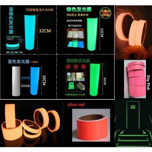 30cm*5M Multicolor PET Luminous Tape Self-adhesive Glowing Night /Dark Safety Stage Striking Warning Safety Tape