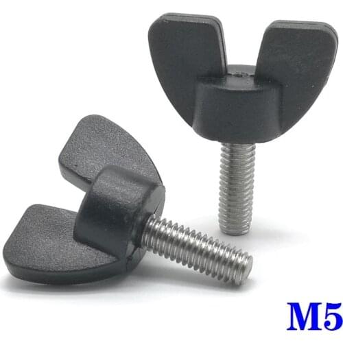 50pcs M5*10/15/20/25/30/35/40/45/50 nylon plastic head Handle Special Handle wing butterfly screw Bolts
