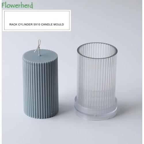 6x10 Vertical Stripe Cylindrical Candle Mold Acrylic Aromatherapy DIY Handmade Transparent Candle Molds for Candle Making