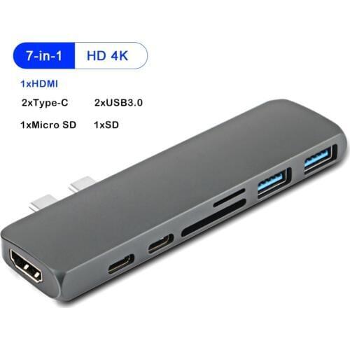 USB C HUB USB-C to Type C USB 3.0 HDMI Micro SD Reader Adapter for MacBook Samsung Galaxy S9/S8 Huawei P20 Pro for Surface pro 4