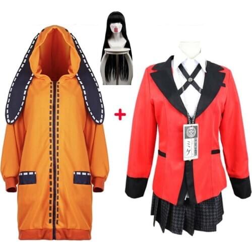 Anime Kakegurui Yumeko Jabami Rune Yomozuki Kirari Midari Ryota Japanese School Uniform Full Set Women Men Cosplay Costume Wigs