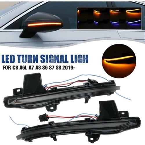 Car Side Mirror Dynamic LED Turn Signal Light for C8 A6L A7 A8 S6 S7 S8 2019-2020