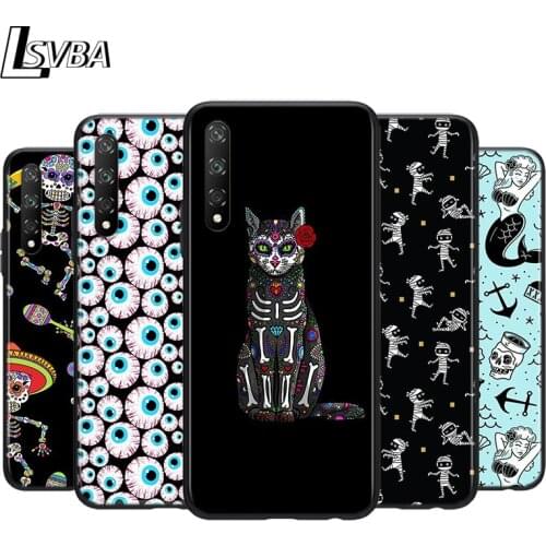 Flower Skull Cat For Huawei Y9S Y6S Y8S Y8P Y9A Y7A Y7P Y5P Y6P Y7 Y6 Y5 Pro Prime 2019 2018 Phone Case Cover