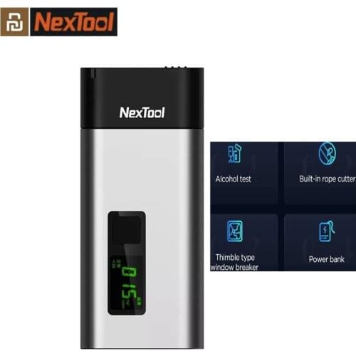 Youpin Nextool 4-in-1 Mini Alcohol Tester LCD Digital Portable Car Breathalyzer with Window Breaker Cutter Power Bank Multifunct