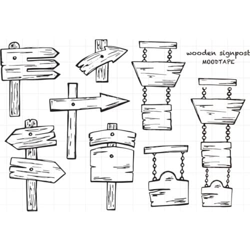 Wooden signpost Transparent Clear Silicone Stamp/Seal for DIY scrapbook/photo album Decorative clear stamp sheets ST0816