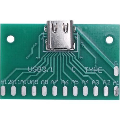 Diy 24Pin Usb-C Usb 3.1 Type C Female Socket Connector Smt Type With Pc Board