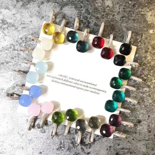 Designer Popular Brand Candy Color Dangle Earrings For Women Luxury Rose Gold Silver Color Jewelry Mix Your Own Style Bijoux